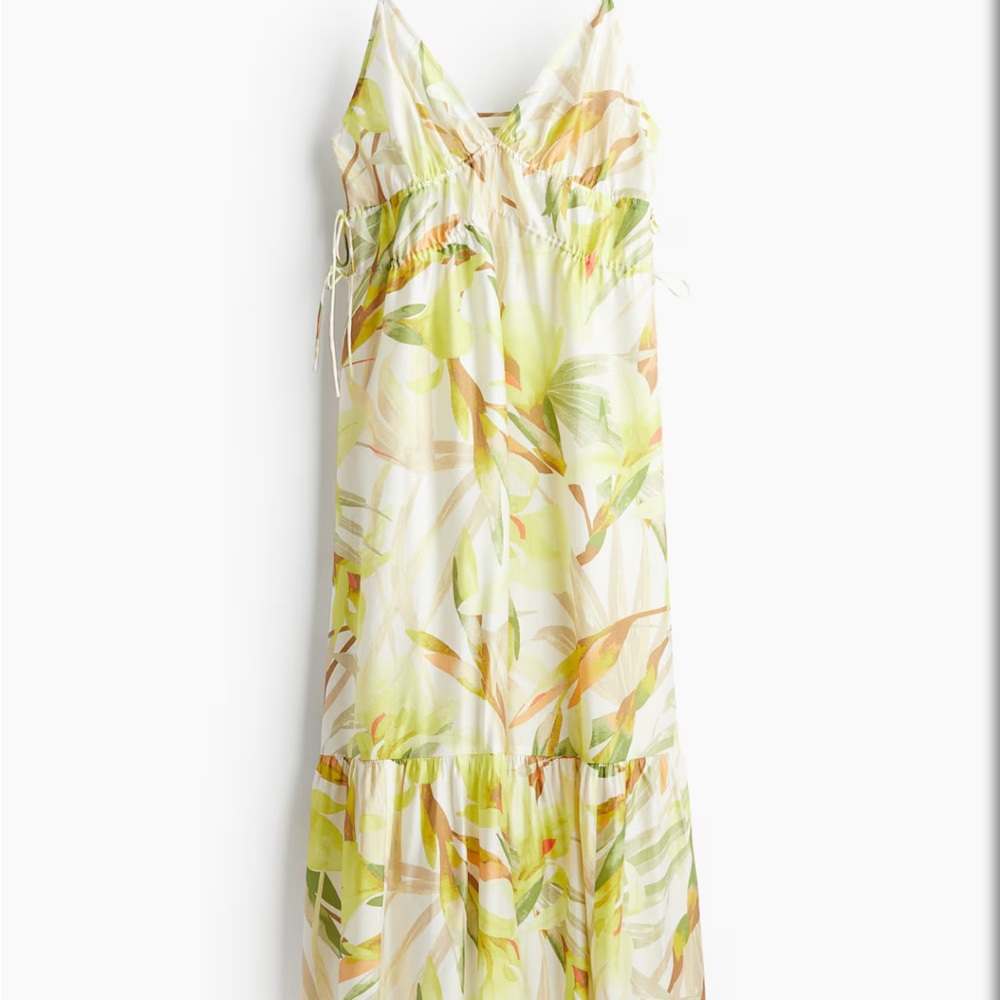 H&M Leafy Green and Tan Maxi Dress